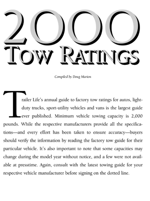 2000 Guide to towing