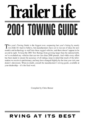 2001 Guide to towing